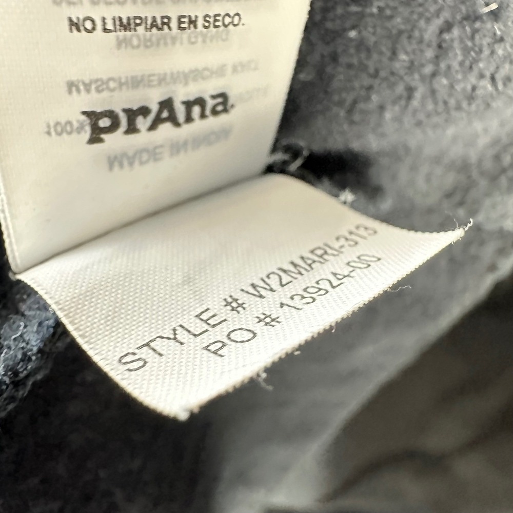 Prana Athletic Black Organic Cotton‎ Blend Coat Jacket Swing Funnel Neck sz XS - Picture 9 of 10